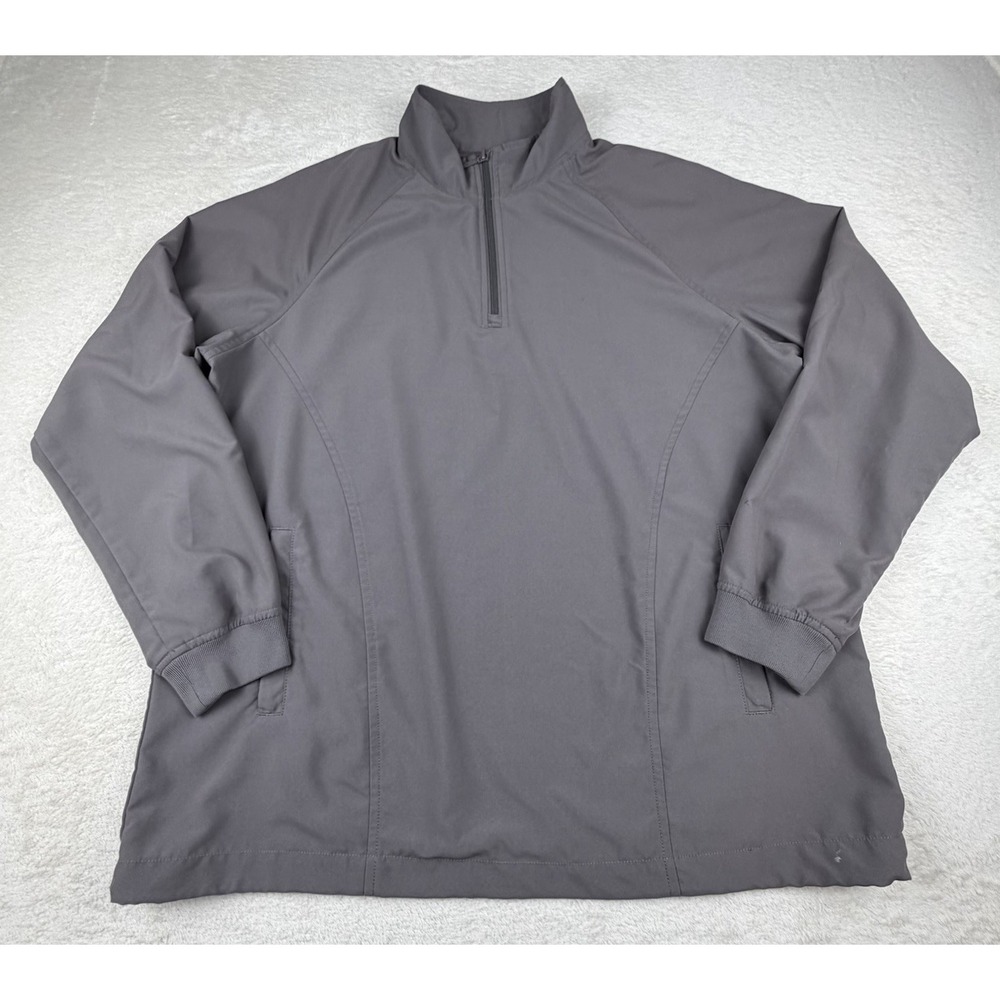 Duluth Trading Men's Quarter Zip Windbreaker Golf Jacket Size L Gray‎